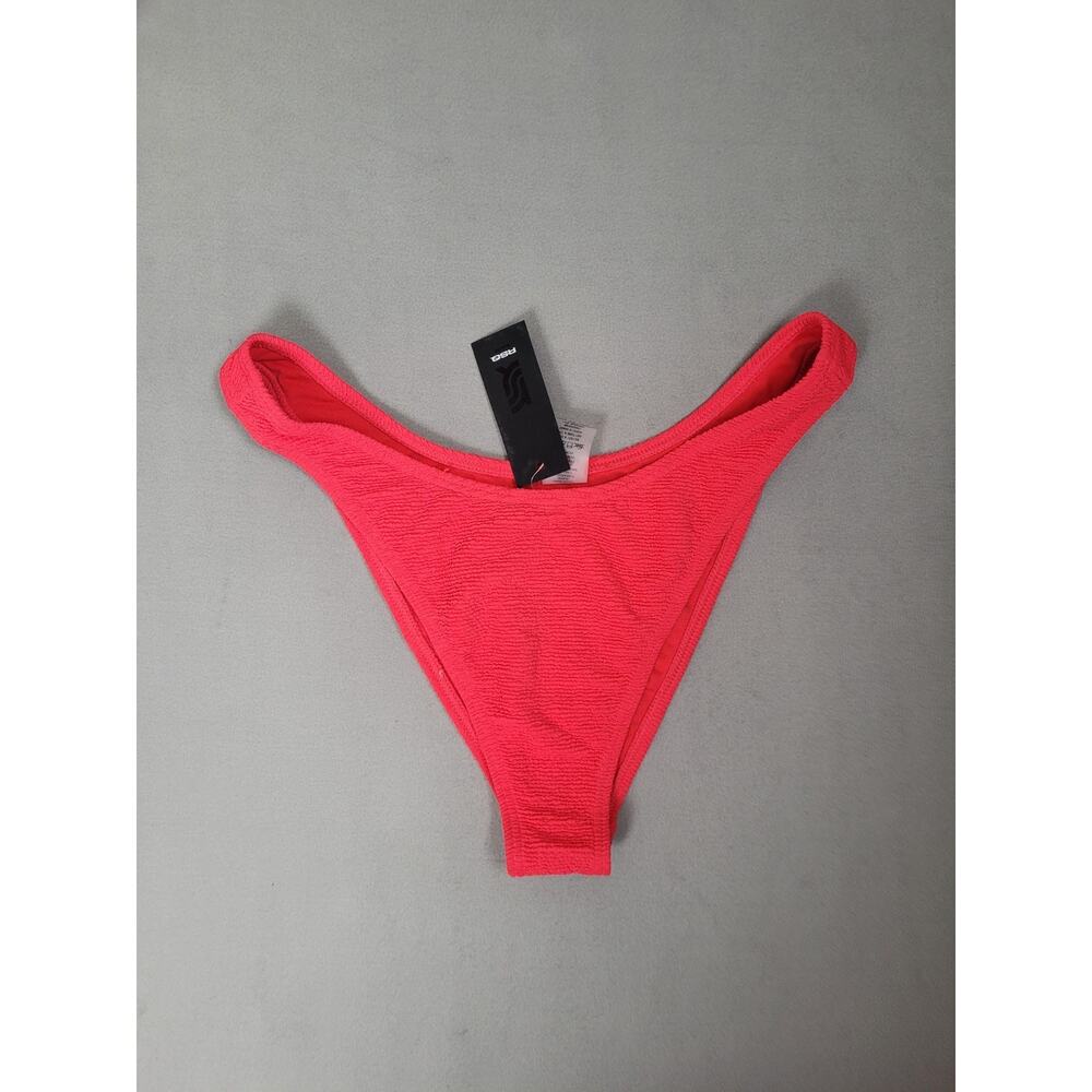 RSQ Womens Ruffle Cheekier High Leg Bikini Bottoms Swimsuit Bottom Large